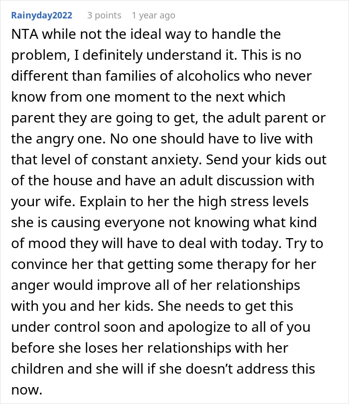 Dad Gets A Wake-Up Call After People Tell Him Wife's "Bad Days" Are Not For Him To Manage