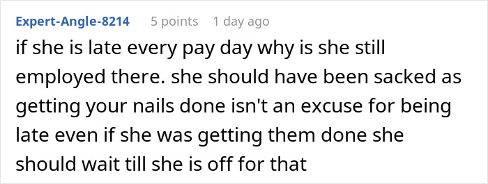 Woman Gets Her Nails Done On Every Payday Instead Of Working, Regrets It After Coworker’s Revenge Woman Gets Her Nails Done On Every Payday Instead Of Working, Regrets It After Coworker’s Revenge