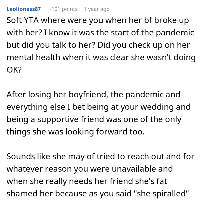 Bride Refuses To Buy Bridesmaid A New Dress Because She Gained Weight, Asks If She's In The Wrong