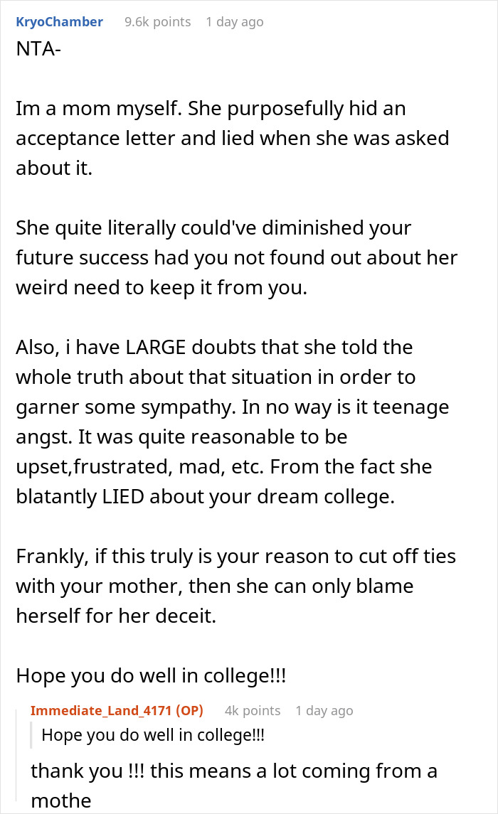 “I Yelled More Than I Ever Had”: Mom Hides News Of Dream College Acceptance Letter From 17 Y.O. “I Yelled More Than I Ever Had”: Mom Hides News Of Dream College Acceptance Letter From 17 Y.O.