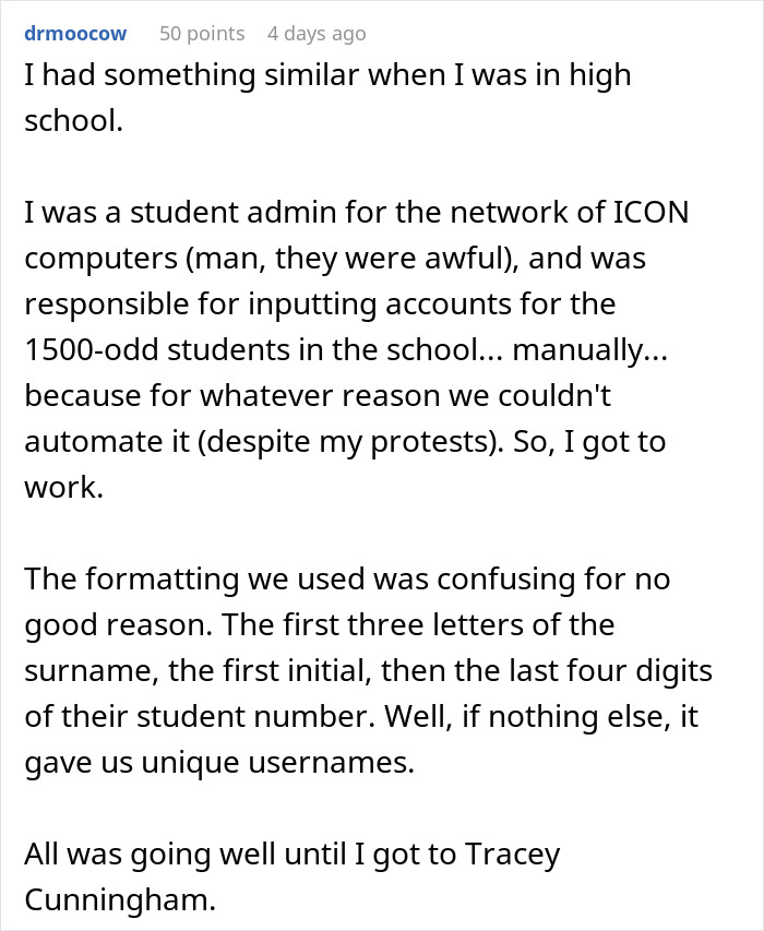 Teacher Has &lsquo;Unfortunate&rsquo; Initials, Admin Tells IT Guy To Go With Standard Structure Anyway 