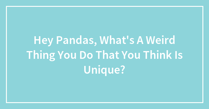 Hey Pandas, What’s A Weird Thing You Do That You Think Is Unique? (Closed)