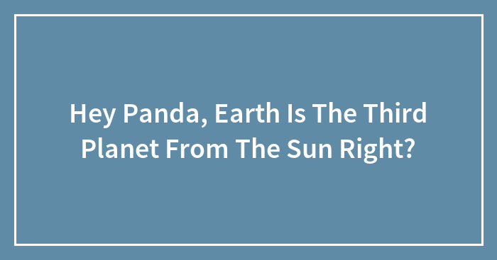 Hey Panda, Earth Is The Third Planet From The Sun Right?