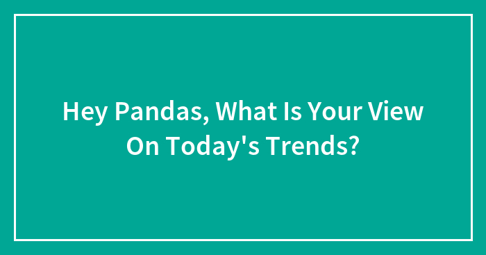 Hey Pandas, What Is Your View On Today’s Trends? (Closed)
