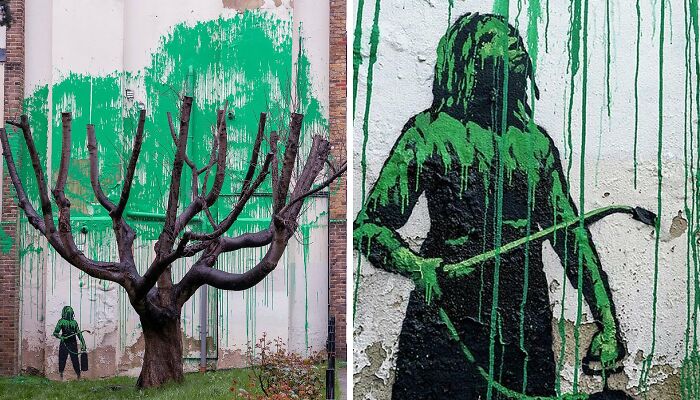 Banksy Mural Vandalized, Defaced With White Paint Days After It Unexpectedly Showed Up In London