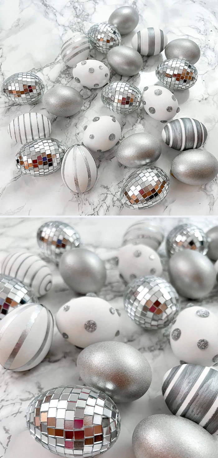 Sparkle Like A Disco Ball Crafty Bunnies. This Year's Easter Eggs Are Ready To Party In All Kinds Of Sliver