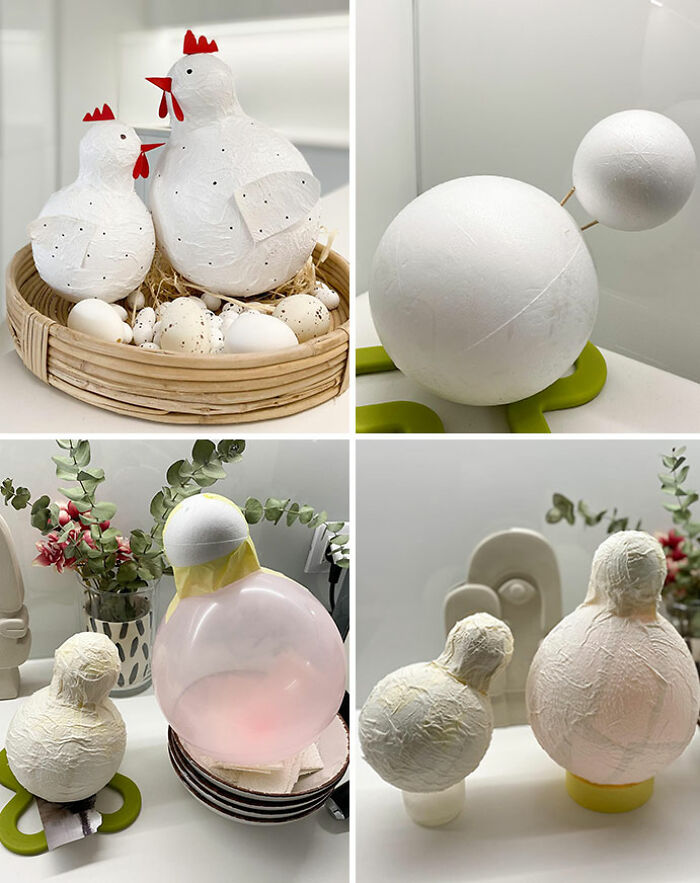 Last Year I Saw Similar Hens In A Shop Window And I Knew I Had To Try Making Them This Year. It Took About 20 Minutes On Two Occasions, And Now I Have Original Decorations