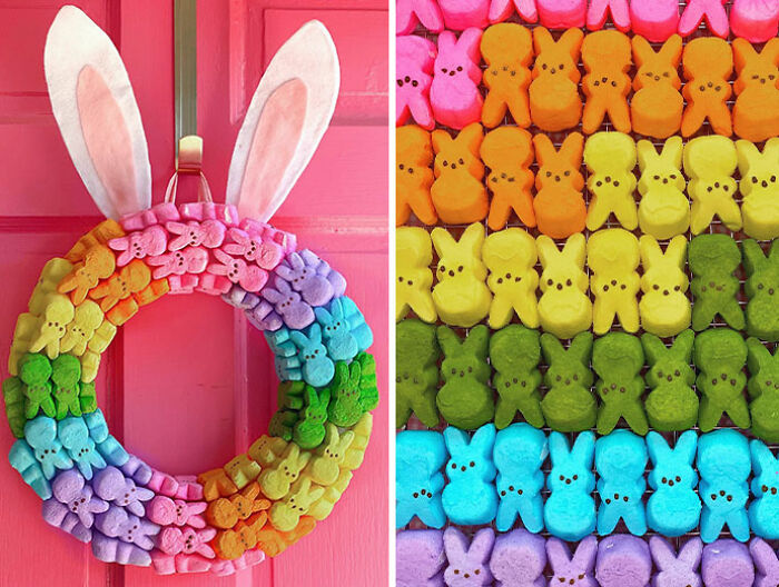 Easter Wreath Made Of Peeps 