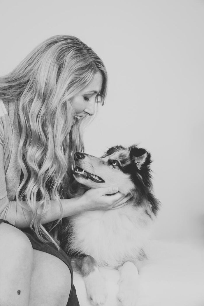 Sweet Connection Between Ruckus Blue Merle Rough Collie And Dogmom