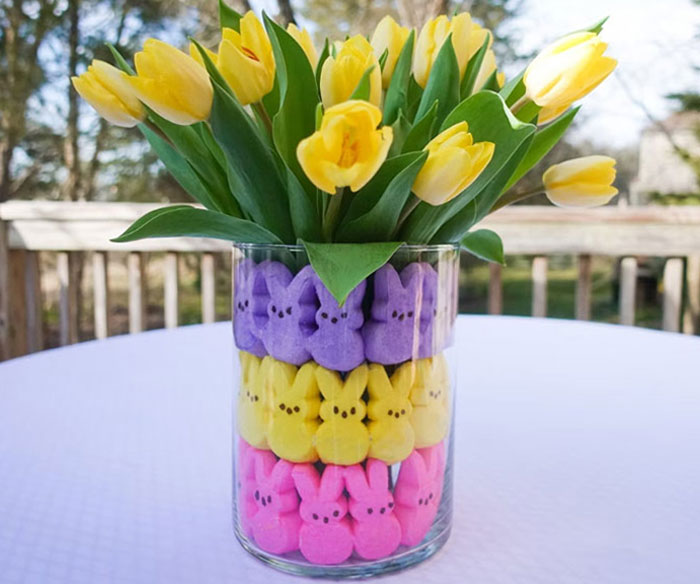 Easter Centerpiece Using Marshmallow Peeps