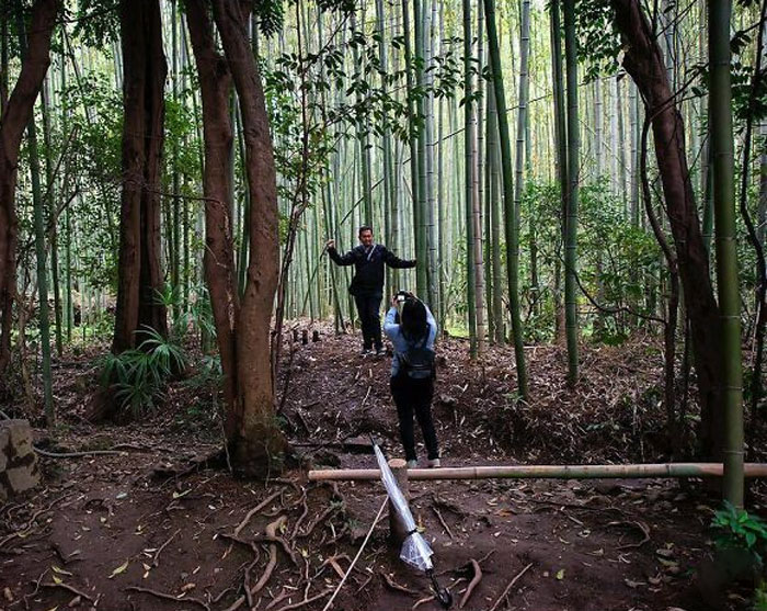 Tourists Posing Beyond Boundaries