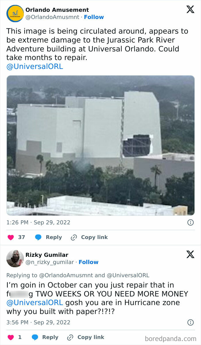 Tourists In Orlando Complaining About Being Stuck Inside While A Hurricane Has Destroyed Homes, Flooded Roads