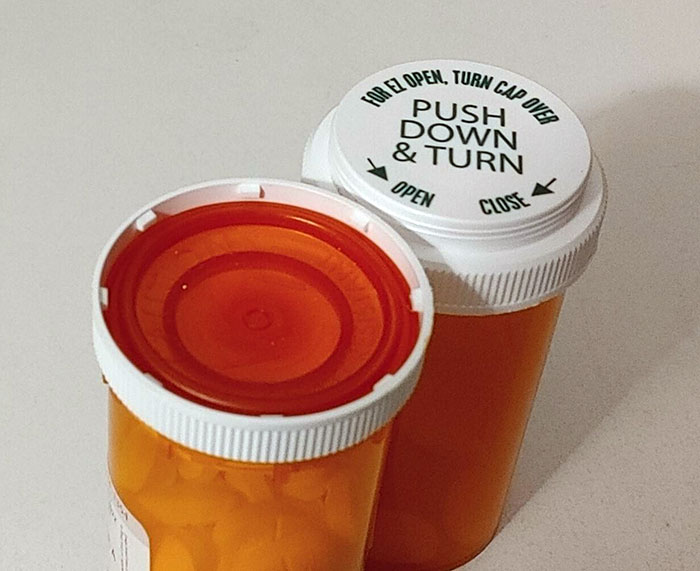 My Pill Bottles Have A Reversible Lid That Can Screw On So You Don't Have To Use The Child-Proof Lock