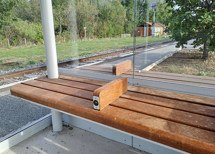 They Have A Bench With A USB Port At A Train Station In Rural France