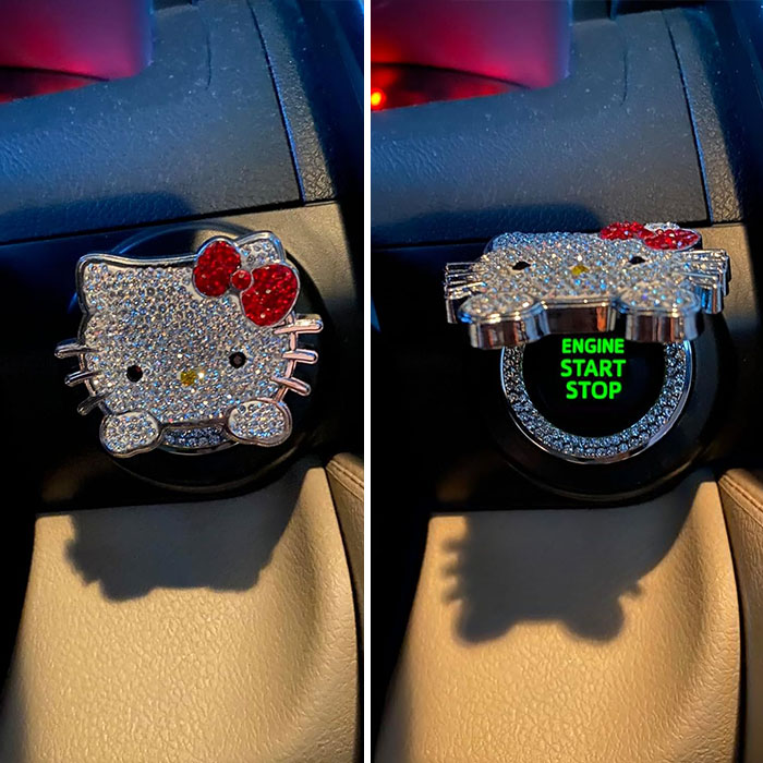 Brighten Your Ride With This Glam Push-Start Button Cover, Armoring Against Scratches While Rocking Your Dazzling Aesthetics!