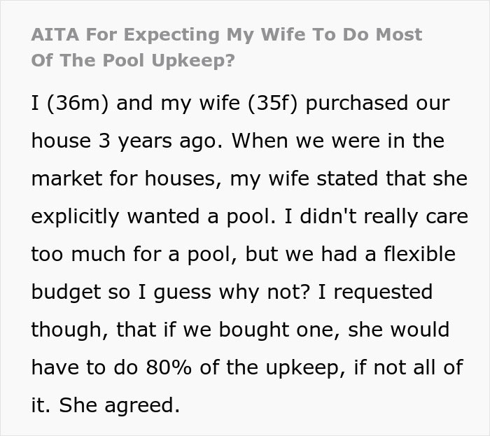 Man Refuses To Look After Pool Any Longer, Asks Wife To Stick To Her Promise, Drama Ensues Man Refuses To Look After Pool Any Longer, Asks Wife To Stick To Her Promise, Drama Ensues