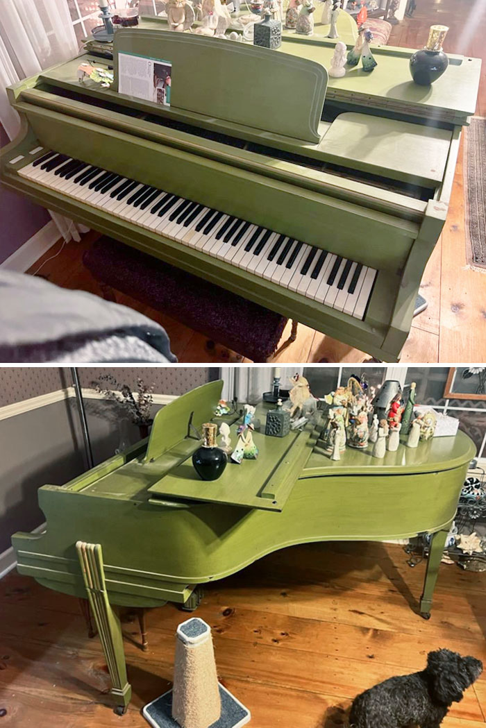 My Grandma Passed Away & I Will Inherit This Old Story & Clark Baby Grand That Originally Belonged To My Great-Grandmother (Hence The 60's/70's Avocado Green)