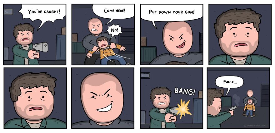 25 New Funny Dark Humor Comics With Twist Endings From Cartoonist Dmitri Piankov