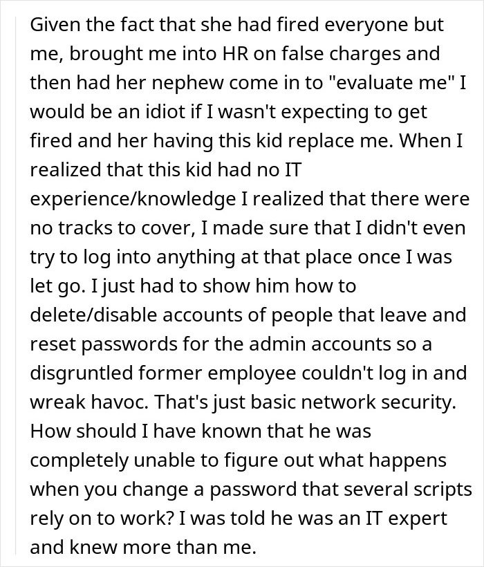 Manager Threatens To Call The Cops On IT Guy After Replacing Him With Her Nephew Backfires