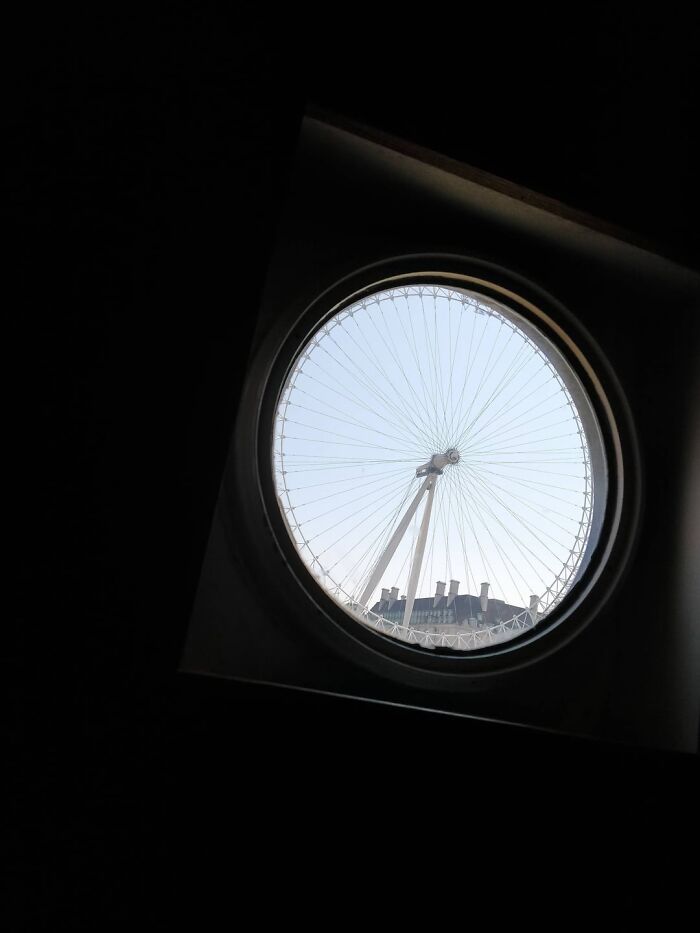 The London Eye Fitting Almost Perfectly In The Toilet Window