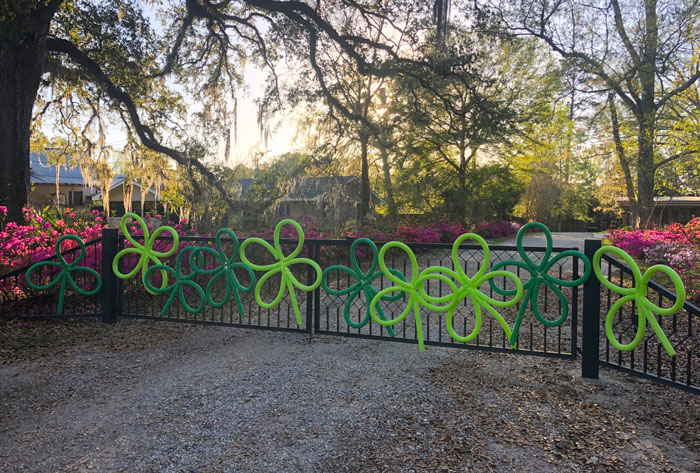 I Decorated The Fence At Work For St. Patrick’s Day