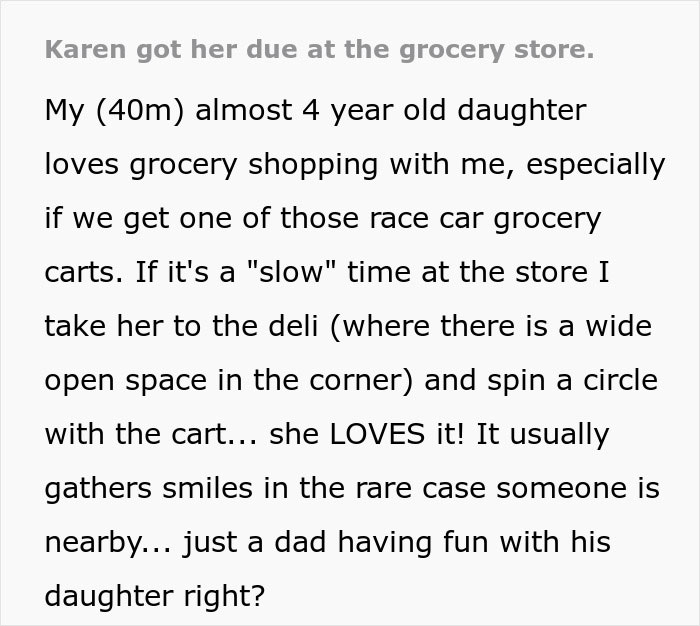 Karen Ruins Father-Daughter Fun At Grocery Store, He Hopes To Have Ruined Her Entire Day - 2