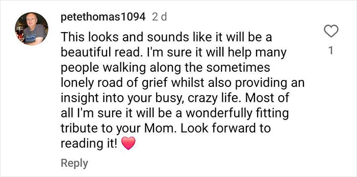 Comment expressing anticipation for a beautiful read about grief and life, showing support and empathy for Jennifer Love Hewitt's story. - 12