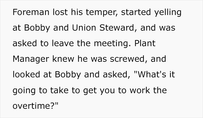 “Leave Bobby Alone”: Power-Hungry Boss Won’t Listen, Messes Around With Key Worker, Gets Fired “Leave Bobby Alone”: Power-Hungry Boss Won’t Listen, Messes Around With Key Worker, Gets Fired