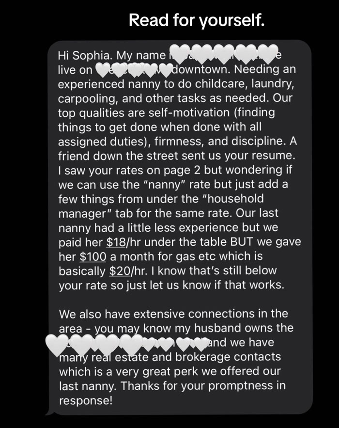 Nanny Shares Screenshots Of The Most Entitled Things Parents Have Asked For And Goes Viral - 11