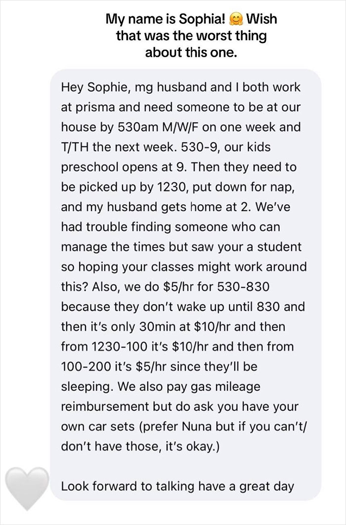 Nanny Shares Screenshots Of The Most Entitled Things Parents Have Asked For And Goes Viral - 15