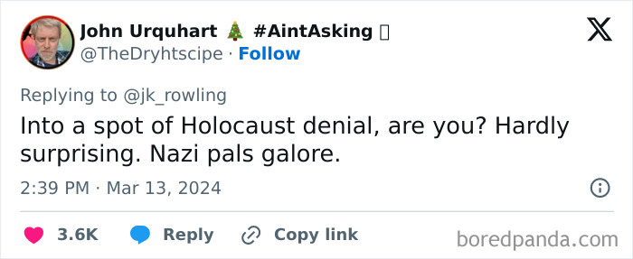 J.K. Rowling Threatens Legal Action Against Journalist Who Called Her “A Holocaust Denier” J.K. Rowling Threatens Legal Action Against Journalist Who Called Her “A Holocaust Denier”