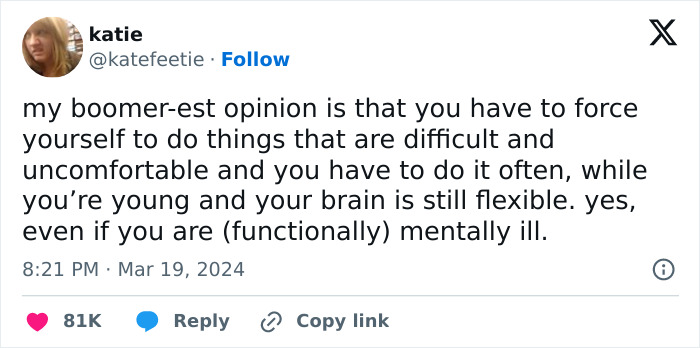 People Are Baffled To Agree With This Boomer Take On Doing Uncomfortable And Difficult Things - 2