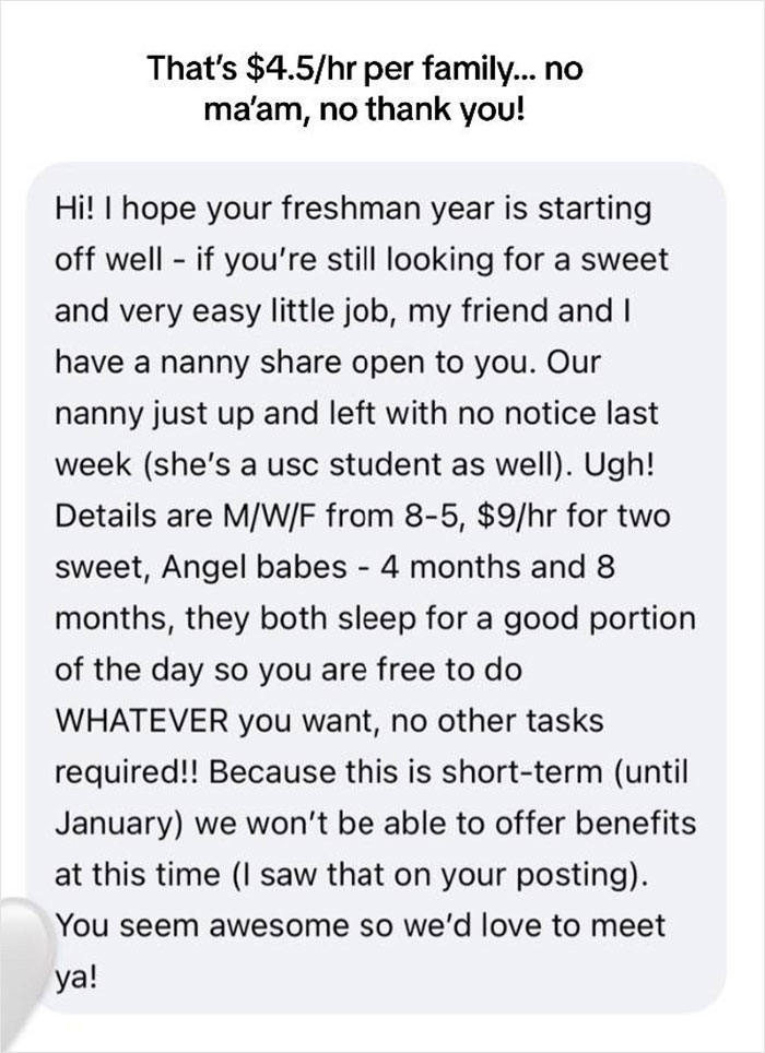 Nanny Shares Screenshots Of The Most Entitled Things Parents Have Asked For And Goes Viral - 17