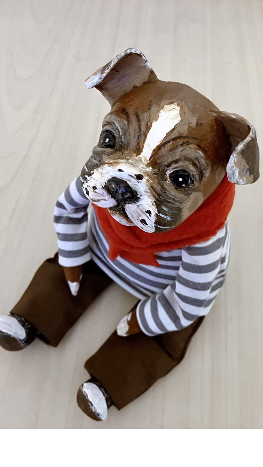 Bulldog Anthropomorphic Art Doll