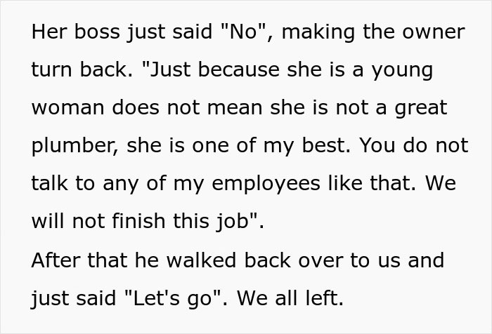 Company Gets Revenge That Lasts Years After A Guy Makes Their Woman Plumber Cry