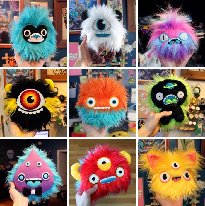 A Collection Of Little Monster Toys I've Made