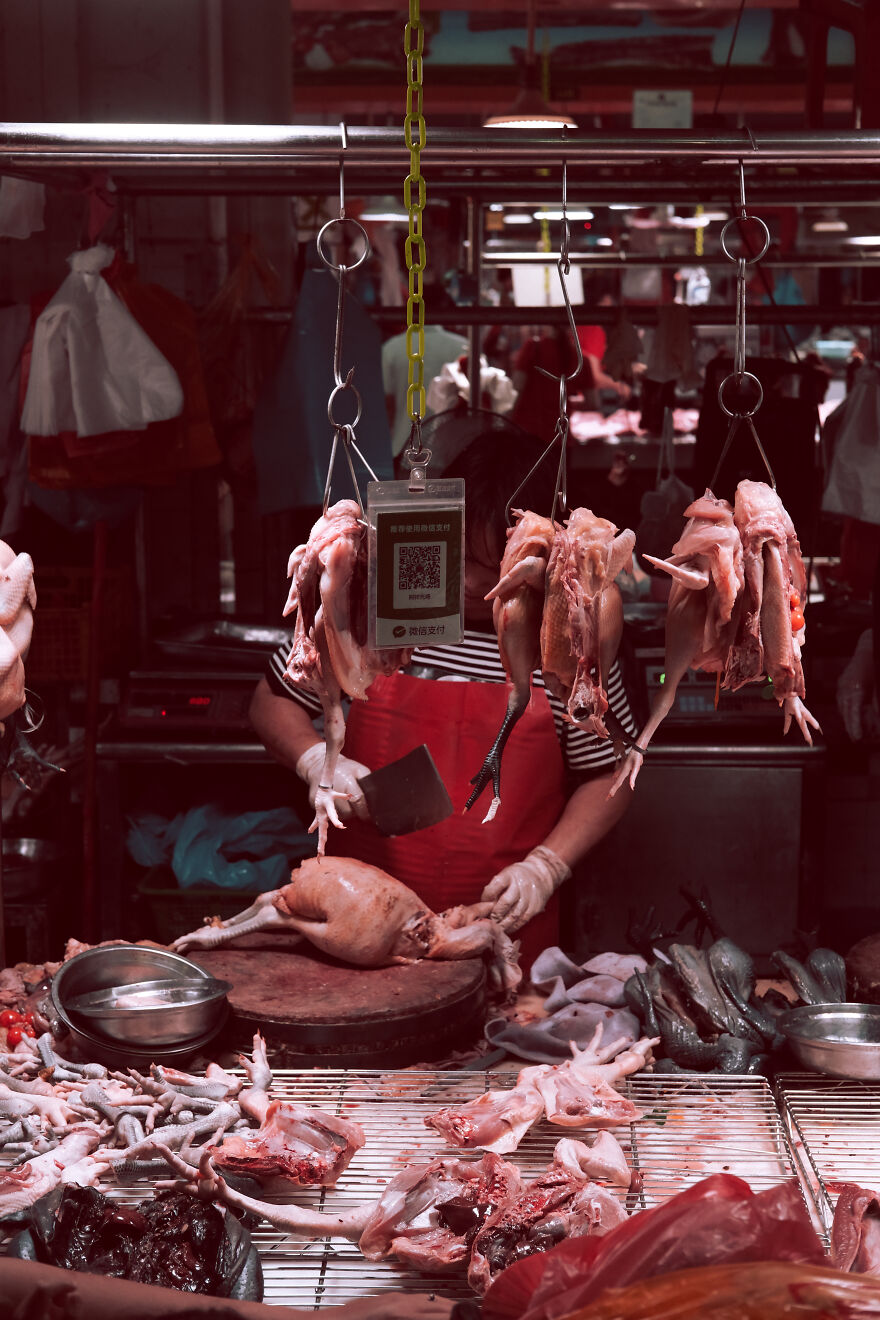Meat Street Market In Dongguan City