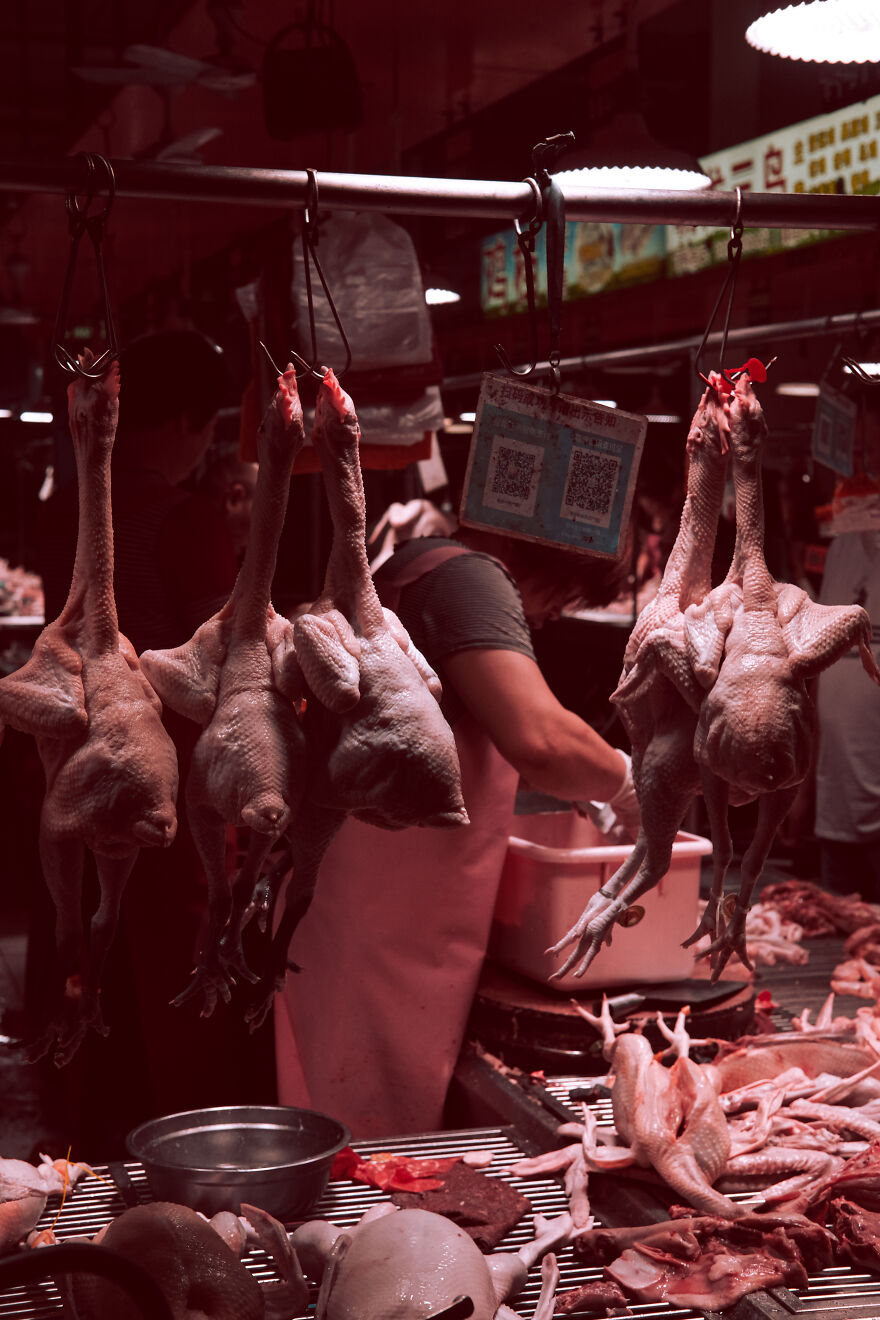 Meat Street Market In Dongguan City