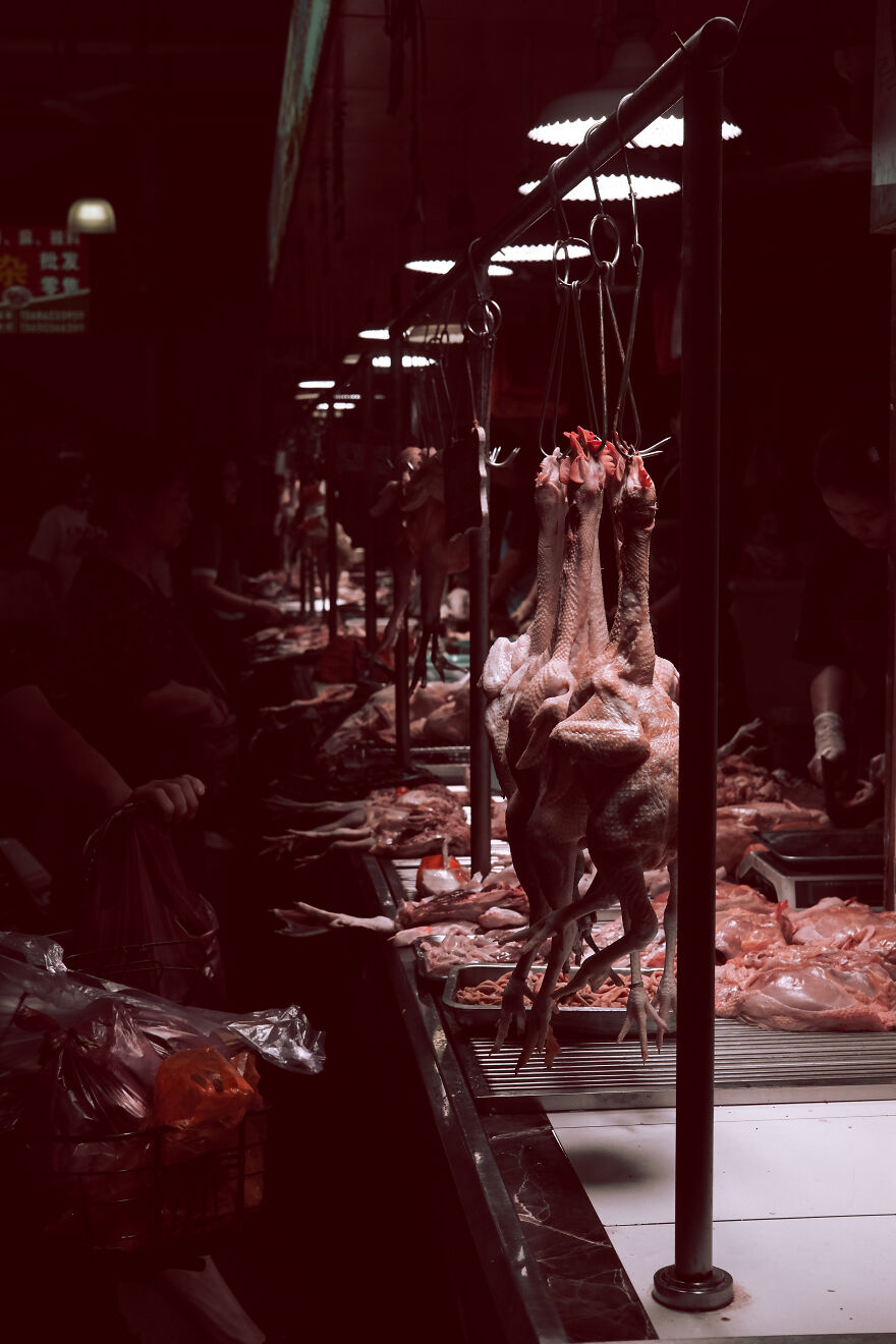 Meat Street Market In Dongguan City