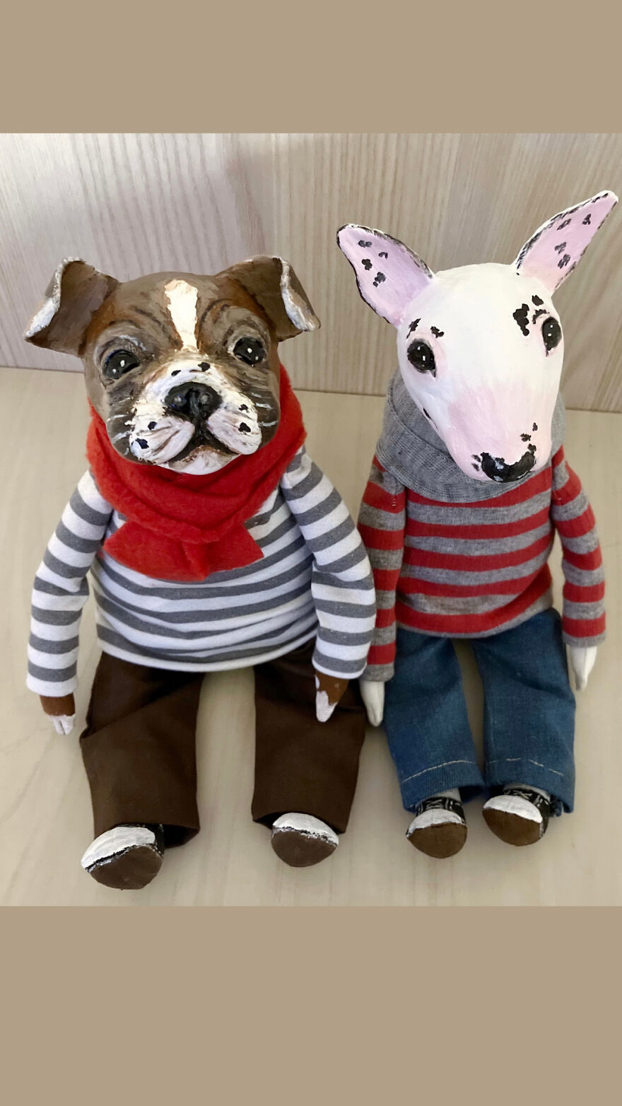 Bulldog Anthropomorphic Art Doll