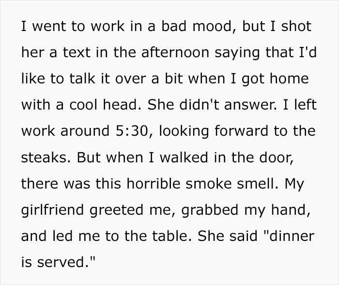 "I've Never Been So Disgusted With Her": GF Cooks Guy Steaks, Pretends She's An Idiot