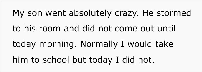 Text showing a mother describing her son&rsquo;s behavior after punishment, highlighting a teen becoming an exemplary son.