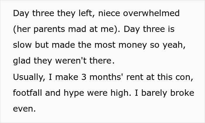 "It's Just A Hobby": Family Hijack Woman's Comic Con Table To Promote Her 8-Year-Old Niece