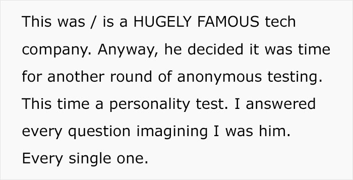 &ldquo;I Watched Him Choke Down His Anger&rdquo;: Woman Answers Personality Test As If She Were Her Boss