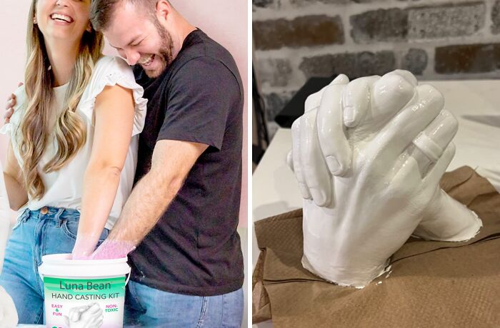 Hold Love Forever: Luna Bean Kit, Perfect Couple's Hand Casting Gift!