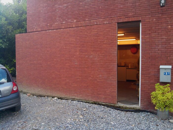 This Outside Wall Is Actually A Sliding Door