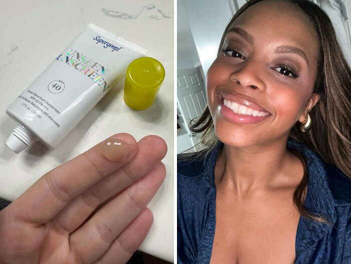 Embrace A No-Makeup Look Confidently With Supergoop! Unseen Sunscreen. It's Like A Cool Invisible Shield, But For Your Face