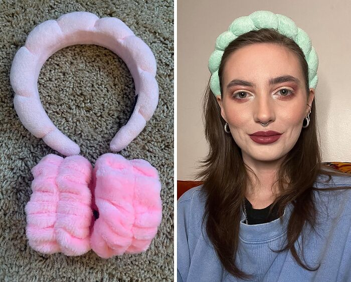 Make Your Skincare Routine Fun With A Cute Headband And Wrist Washband Set