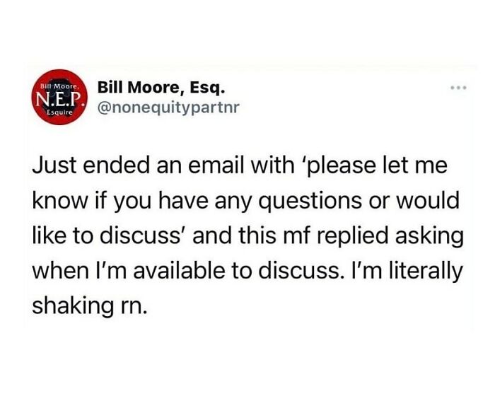 Is This Even Legal???
@nonequitypartner
.
.
.
.
.
.
#workemails #workmemes #corporatememes #petpeeves #whyareyoulikethis