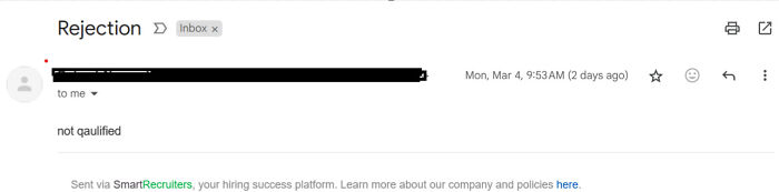 Saw A Post About Rudest Rejection Emails And Had To Share This